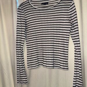 American Eagle Black/White Striped Long Sleeve (size medium)